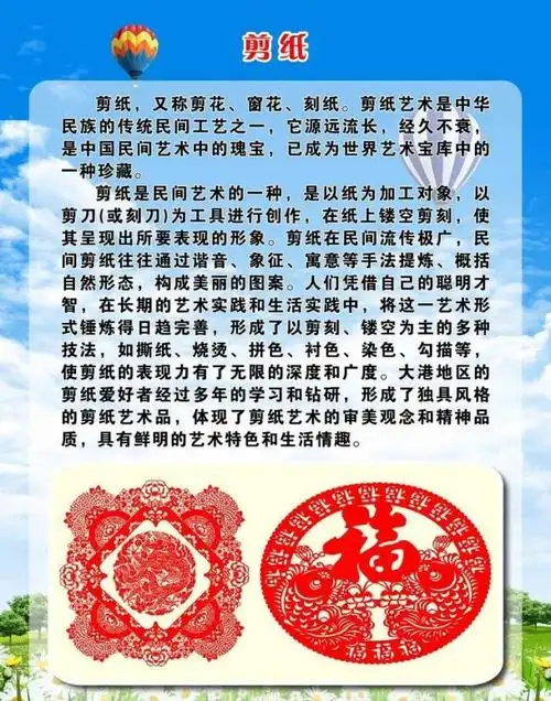 剪纸简介展板展板图片
