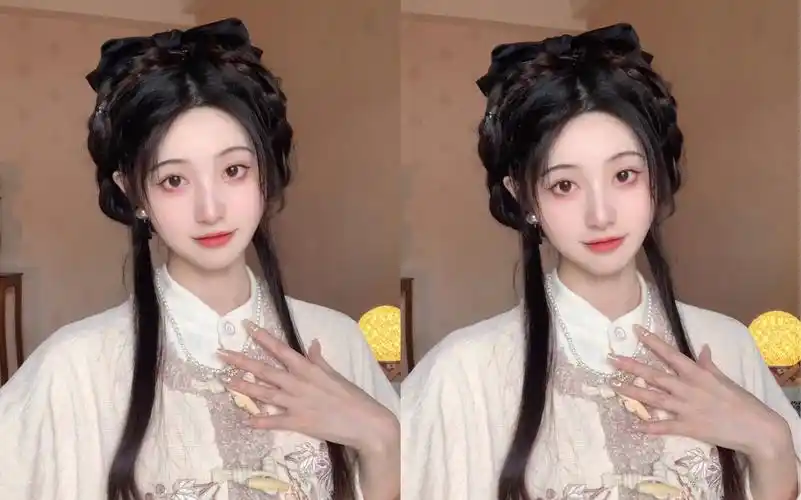 汉元素发型教程|全真发无发包!温柔日常百搭少女感汉元素编发