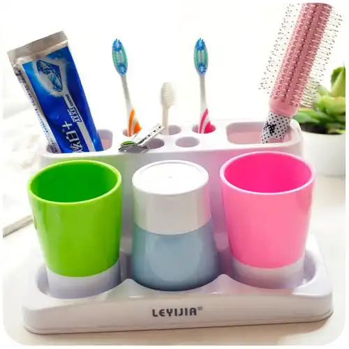简约家居情侣旅行欧式洗漱用品 浴室牙刷架漱口杯 牙具卫浴套装