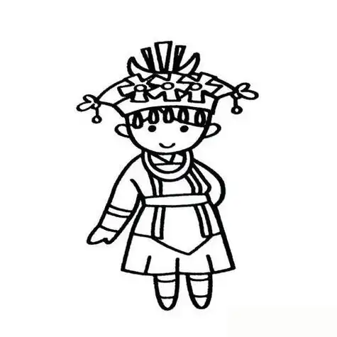 民族人简笔画简笔画
