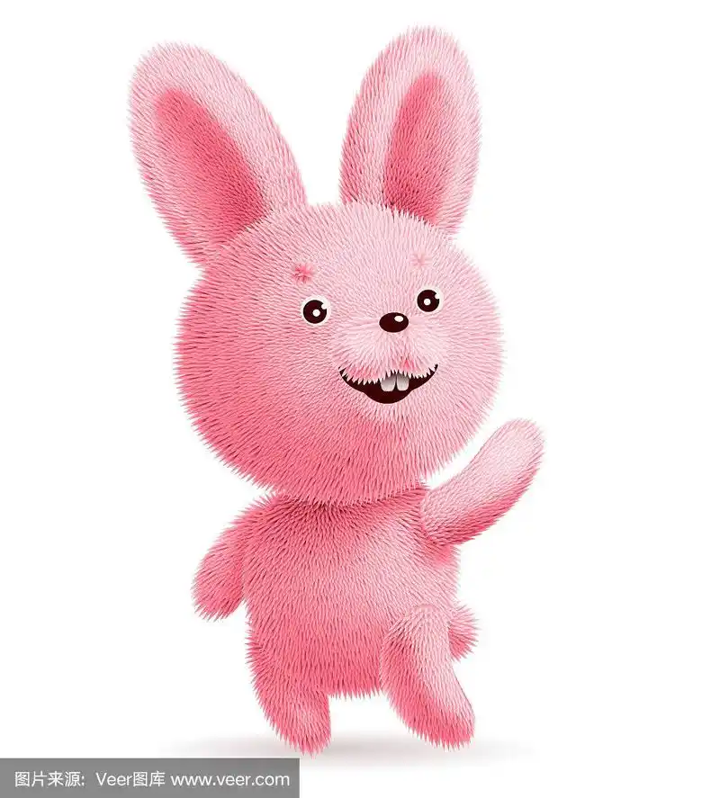 粉色,兔子,毛绒绒,爪子,站
