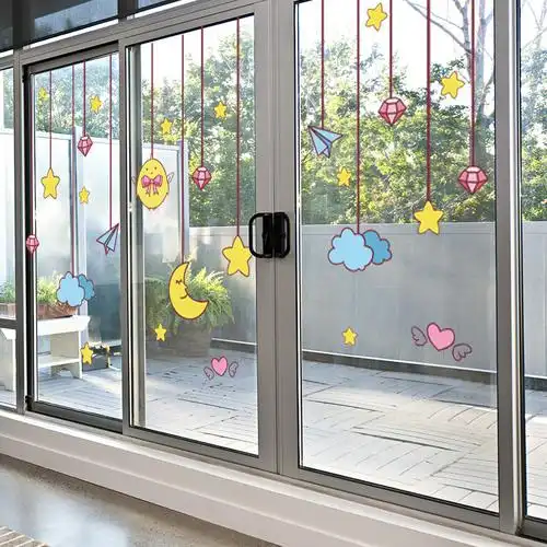 幼儿园窗户玻璃门贴纸儿童墙面装饰窗花卡通贴画墙贴