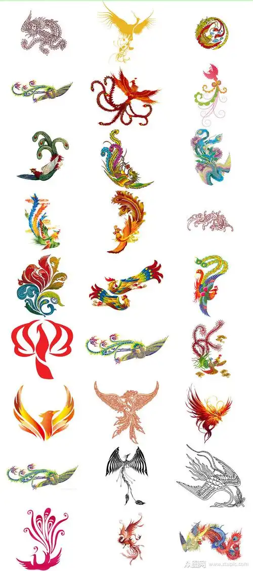 彩色效果凤凰彩色唯美凤凰素材素材