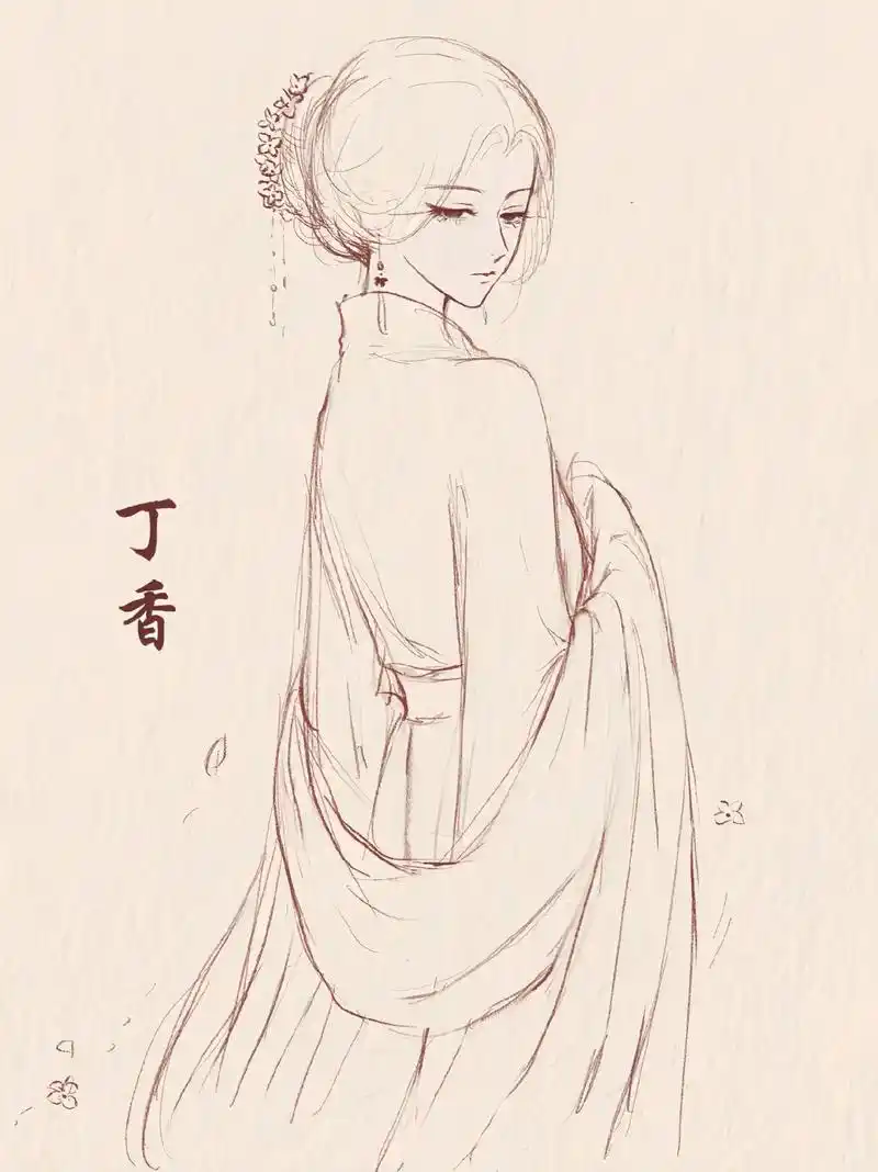 一个丁香一样的姑娘冷漠 凄冷 惆怅感 #古风人物绘画 #古 - 抖音