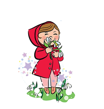 闻花香的小女孩