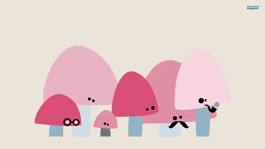 卡通蘑菇高清设计桌面壁纸