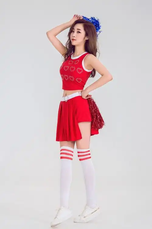 啦啦操服套装女学生女团宇宙少女 红色系 打歌演出服拉拉队表演服