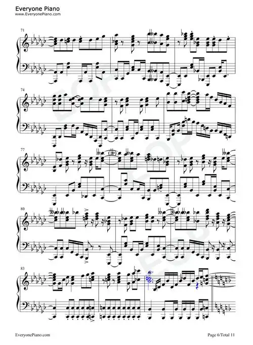 chance revenge-青梅竹马绝对不会输的恋爱喜剧op五线谱预览6-钢琴谱