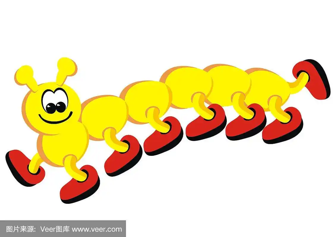 微笑蜈蚣,性格,孤立的对象在白色的背景,eps