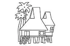 竹楼简笔画傣族竹楼简笔画图片