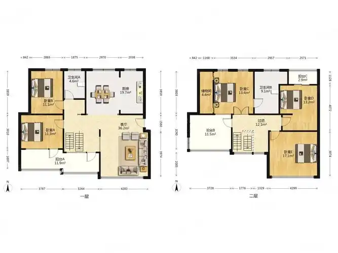 莱茵东郡大跃层豪华装修诚心出售有车库锦华装修