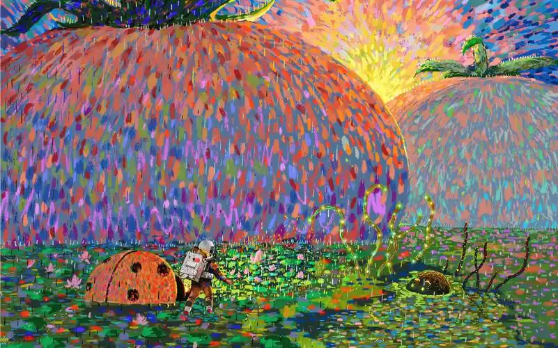 【ipad绘画】借鉴莫奈画法创作的一张微观世界