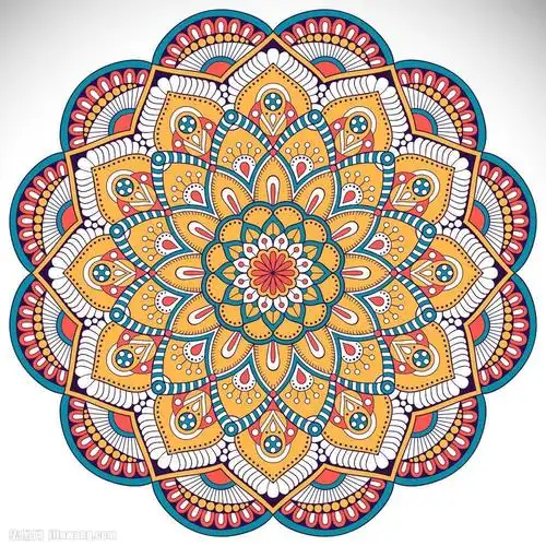 彩色古典花朵花纹图案矢量素材下载(图片id:650497)_-花纹花边-矢量