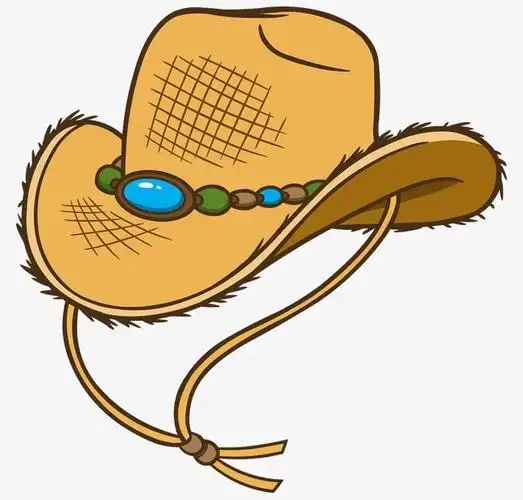 牛仔帽子插画图片
