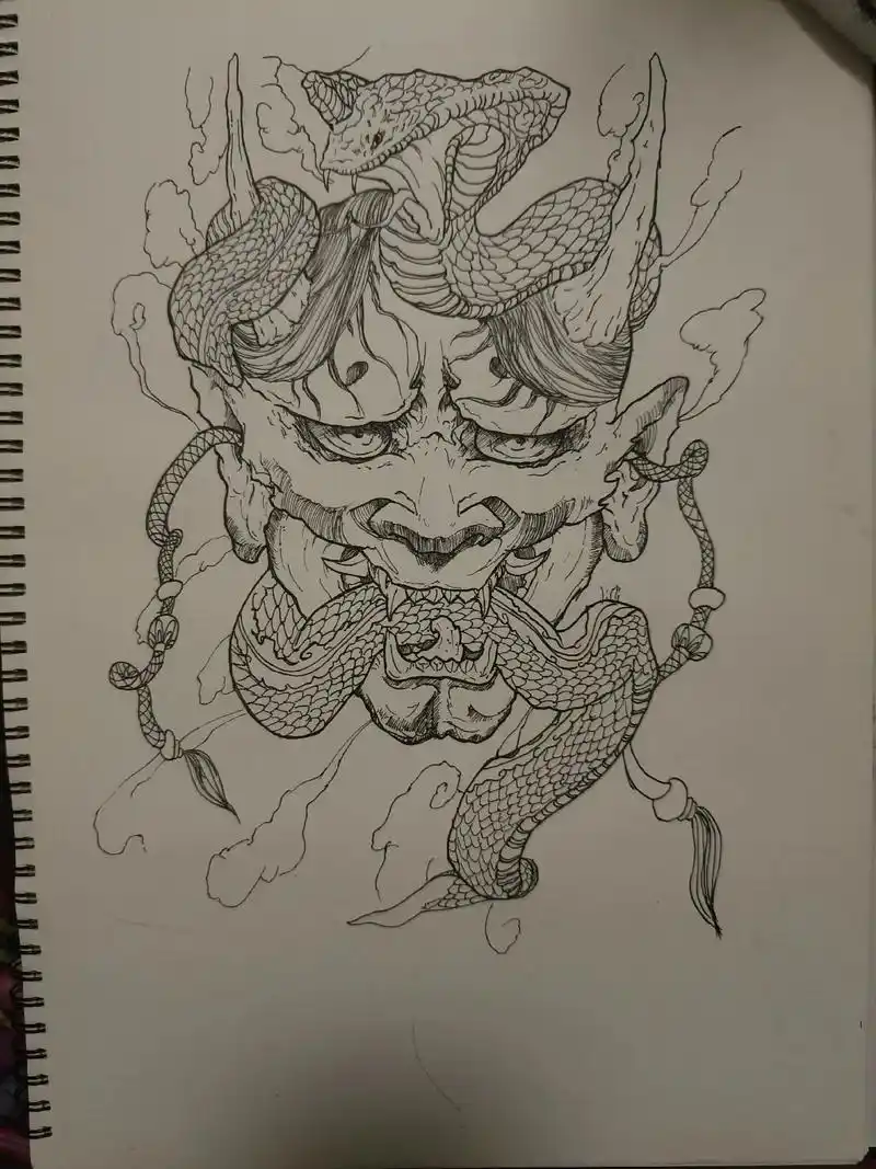 半夜临摹的#针管笔手绘 #般若  - 抖音