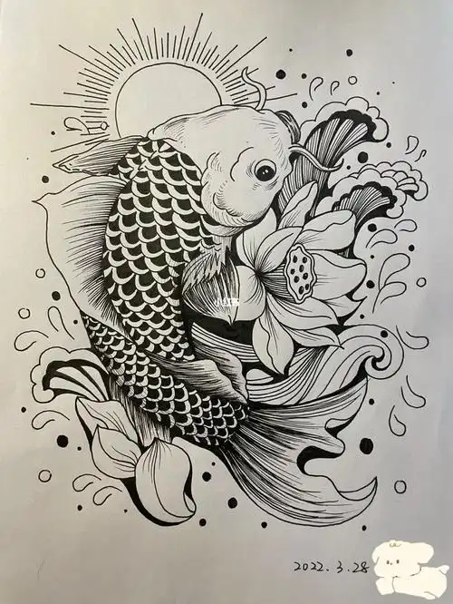 线描创意黑白线描