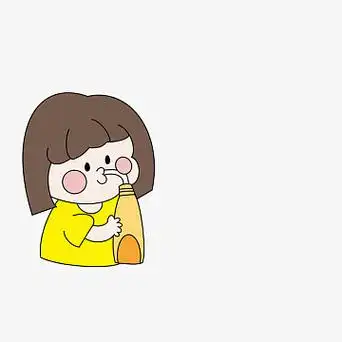 卡通喝水素材_卡通喝水图片元素-觅元素