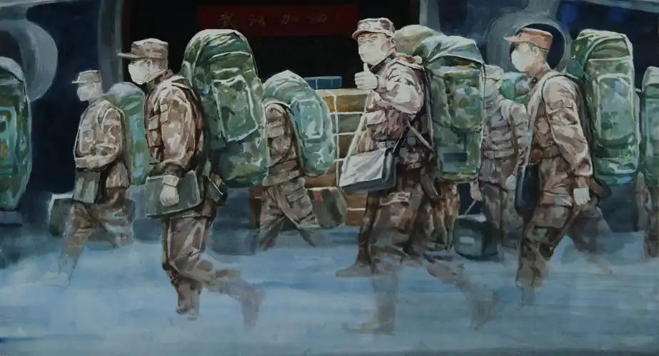 《战役—新的征程》 (油画)        李智咏造型艺术学院