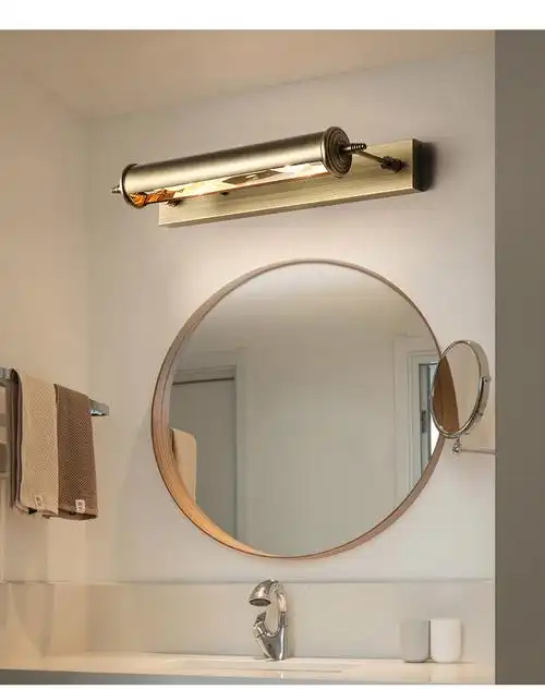 阙惠笙复古镜前灯卫生间浴室壁画化妆间书房洗手盆古铜色e14灯头款