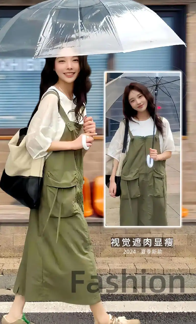 选对衣服很重要|韩系减龄显瘦工装背带裙女