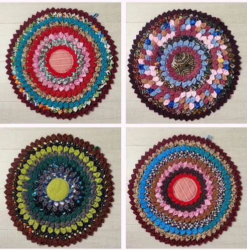 坐垫民族风手工圆形布艺坐垫冬泰国可水洗棉麻榻榻米板凳蒲团拼接椅垫