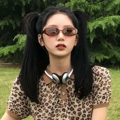 抖音头像丨可爱搞笑女生戴墨镜头像真人头像