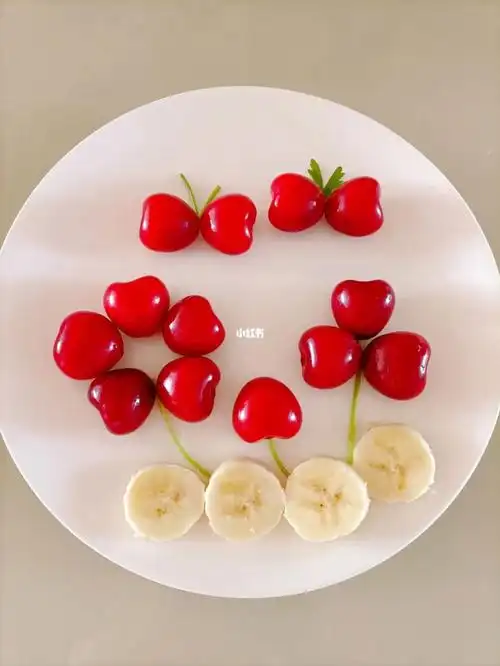 创意果盘樱桃花与蝶