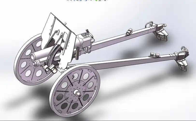 1:6全金属九二式步兵炮图纸进度90%