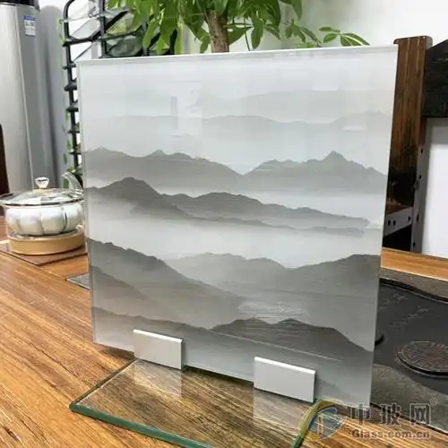 山水画艺术玻璃钢化高温uv数码打印彩绘中空艺术玻璃定制厂家直销