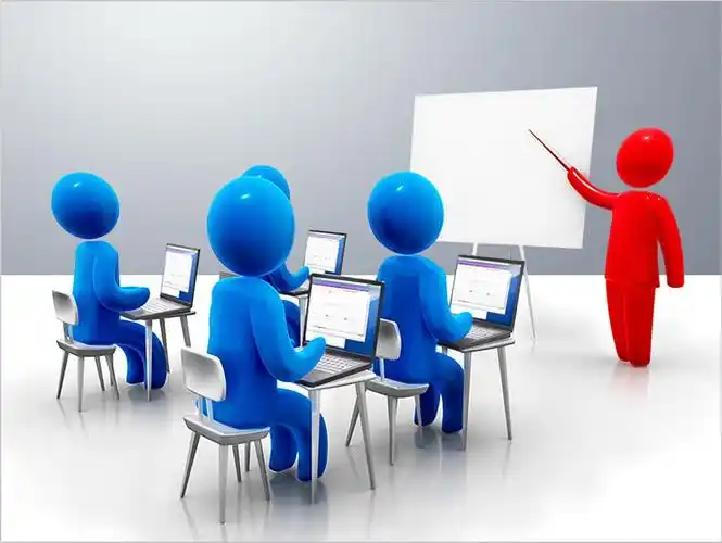 红蓝色3d小人商务ppt图片素材