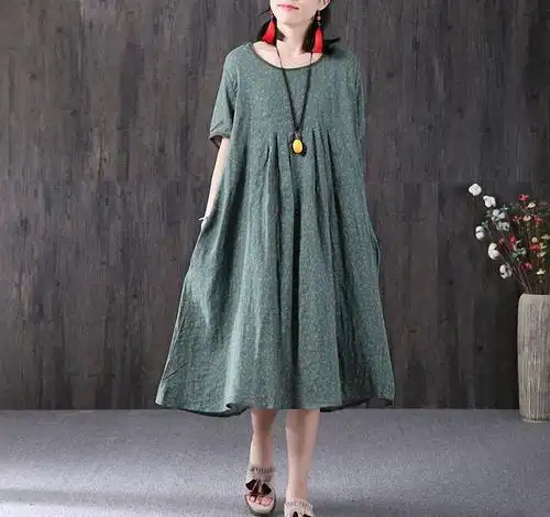 40岁女人怎么穿棉麻裙?这3种鞋子才是黄金搭档,高级舒适更气质