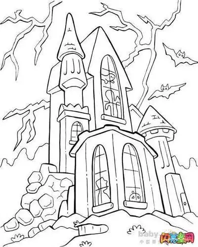 上海的迪士尼乐园简笔画