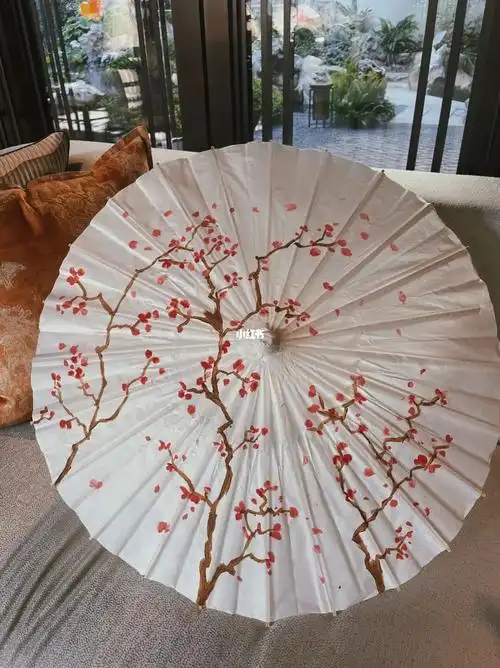 油纸伞  diy梅花简易油画