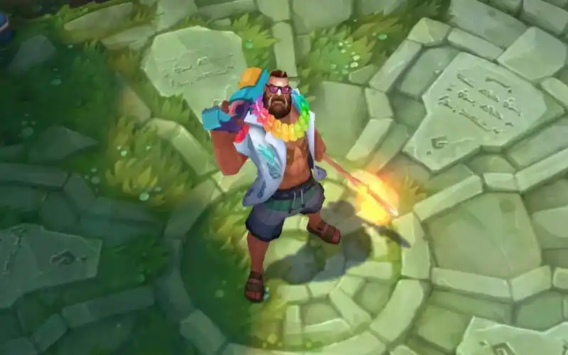 【lol】船长泳池派对彩环卫冕者炫彩皮肤演示