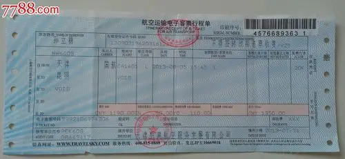 电子客票行程单