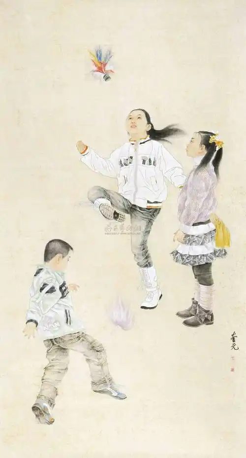 周日4:20-6:20《踢毽子》跟我学美术学校丹尼斯校区炫彩印象班2019.5.