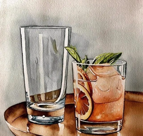 素材| 水彩玻璃器皿 一杯又一杯 ins:umitserpil