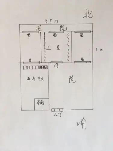 80年代平房三间想改建和装修,求设计图纸.