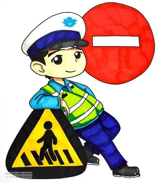 儿童画教程|趣味初级卡通人物画 《你好,可敬可爱的交通警察!》