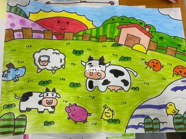 牧场奔跑的羊群简笔画儿童画羊的简笔画图片牛羊的简笔画怎么画牛羊简