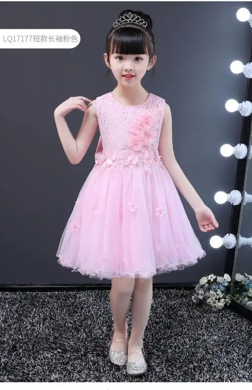 儿童公主裙子春装女童连衣裙夏装小女孩春季洋气白色蓬蓬纱裙春裙_菜