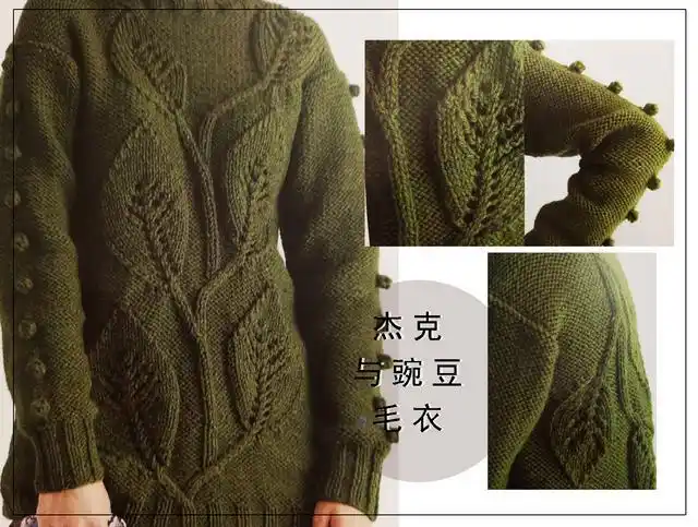 编织毛衣漂亮的平针花样(用平针编织出的叶子毛衣)(1)