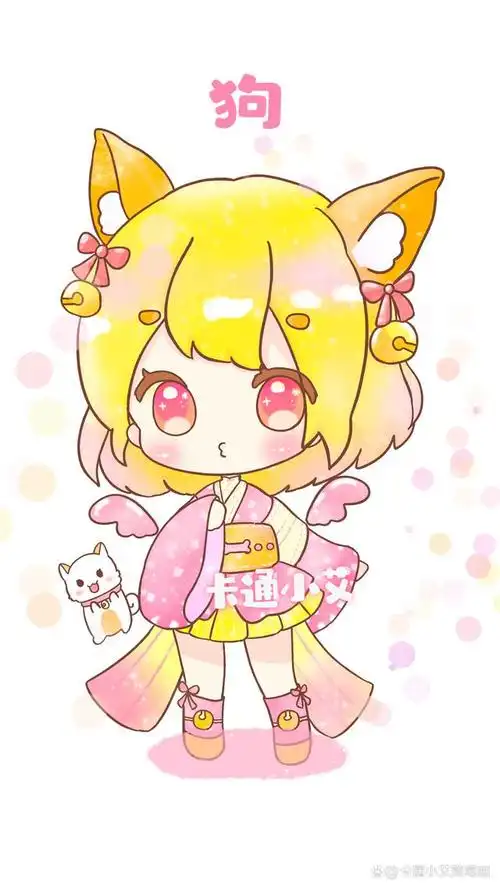 十二生肖公主简笔画,古风卡通版