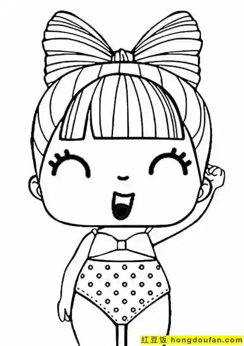 10张可爱的女孩子女同学卡通儿童涂色图片-红豆饭小学生简笔画大全