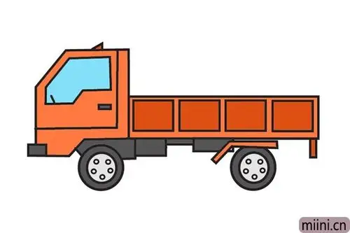 可以拉很多货物的货车简笔画步骤教程