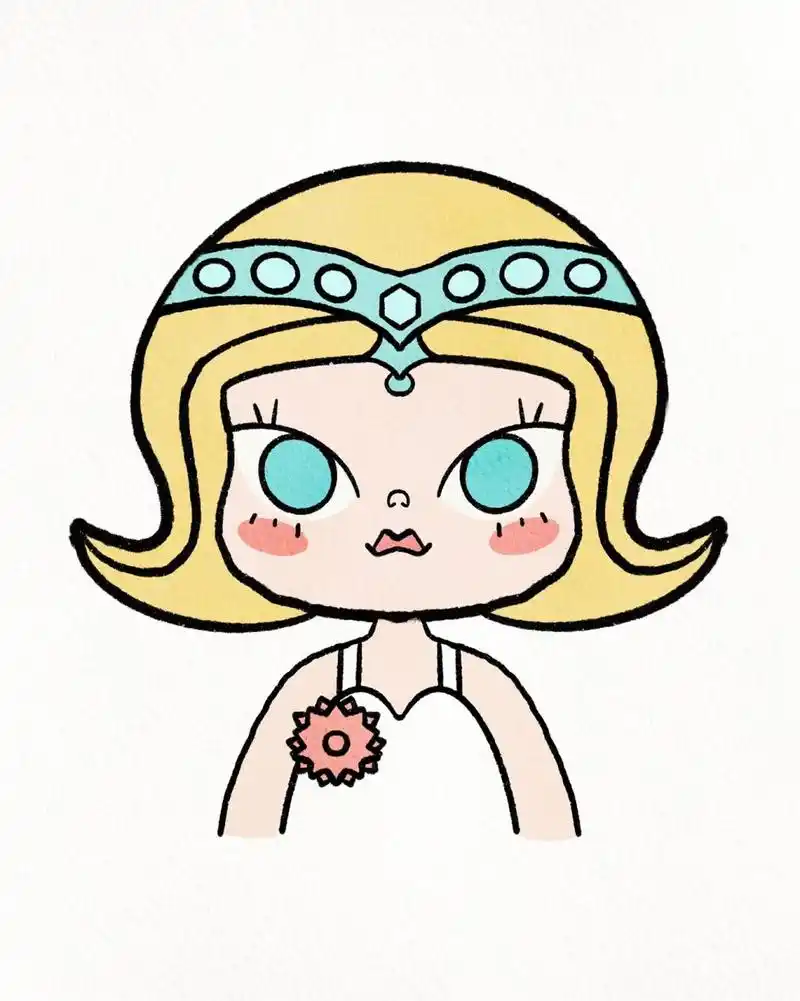 可爱泡泡玛特molly 简笔画头像 你最喜欢谁 .