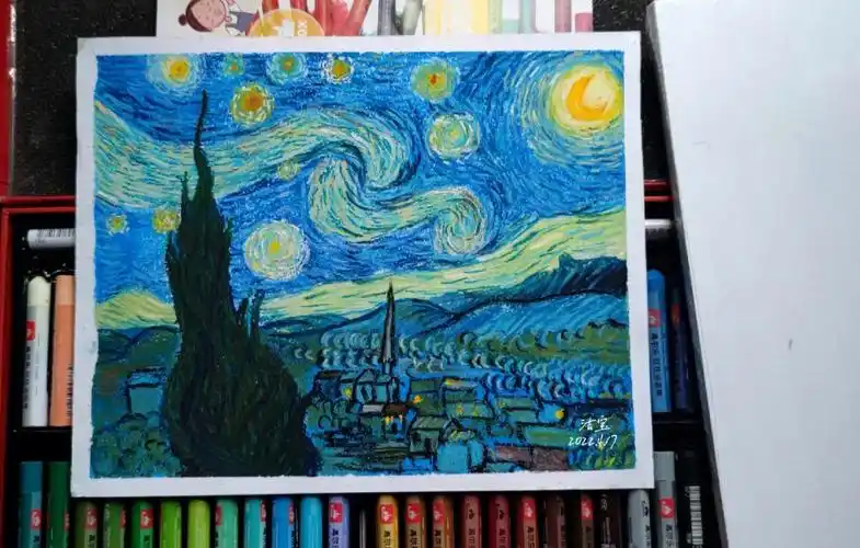 油画棒|梵高星月夜
