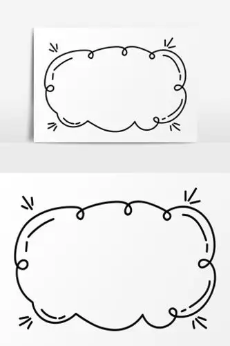 卡通手绘线描手账边框图片下载