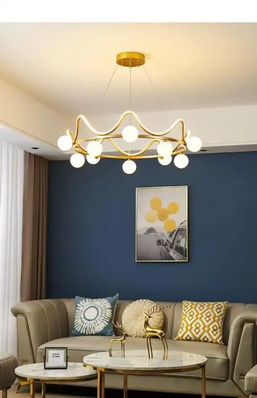 北欧创意个性大气客厅灯具现代简约餐厅儿童房间卧室网红皇冠吊灯