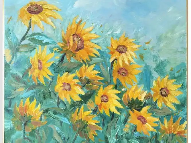 【释心绘匠工作室】向日葵丙烯画|纯艺术|绘画|释心绘匠 - 原创作品